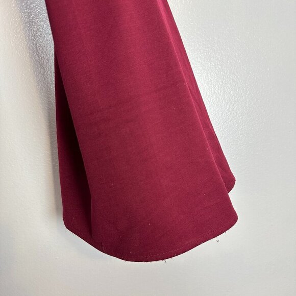 LA FEMME One-Shoulder Jersey Gown in Burgundy Size US 0 - Picture 7 of 8